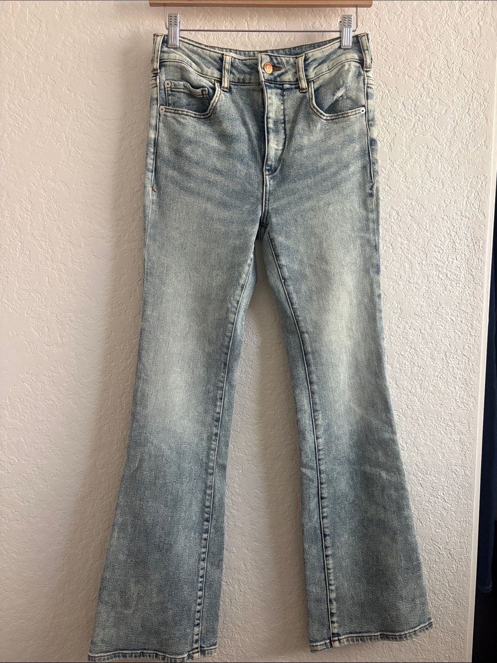 Pilcro and the Letterpress Faded Light Blue Boot-Cut Jeans